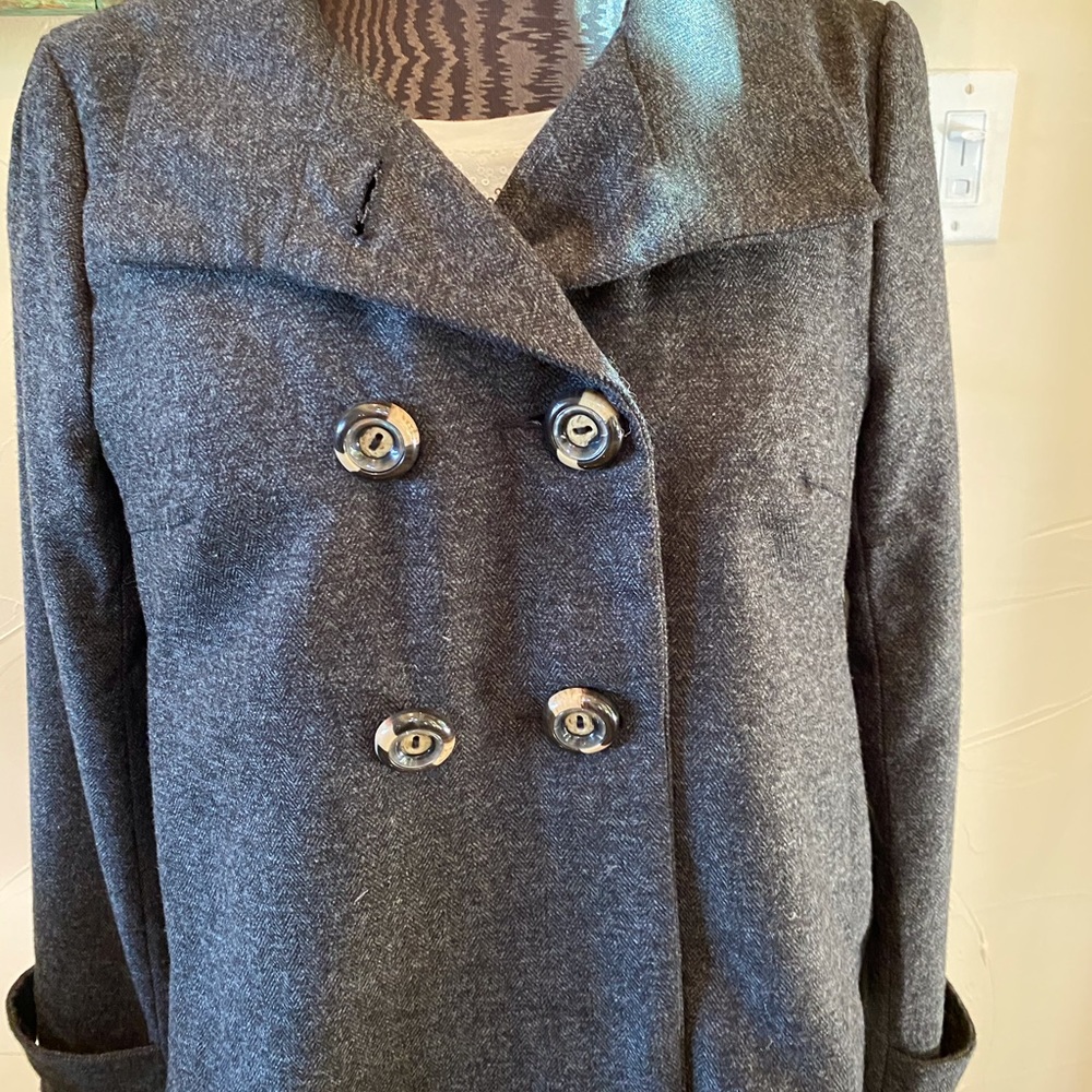 Love Stitch soft gray loose fit pea coat